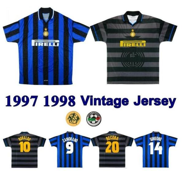 1997 1998 inter home third retro soccer jerseys 97 98 ronaldo recoba classic shirt zamorano zanetti simeone kanu djorkaeff vintage jersey, Black;yellow
1997 1998 inter home third retro soccer jerseys 97 98 ronaldo recoba classic shirt zamorano zanetti simeone kanu djorkaeff vintage jersey, Black;yellow
