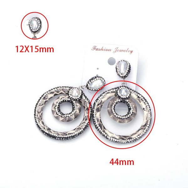 2021 double hollow round black grey leather pave freshwater pearl rhinestone pendant charms dangle statement women earrings gift, Silver
2021 double hollow round black grey leather pave freshwater pearl rhinestone pendant charms dangle statement women earrings gift, Silver