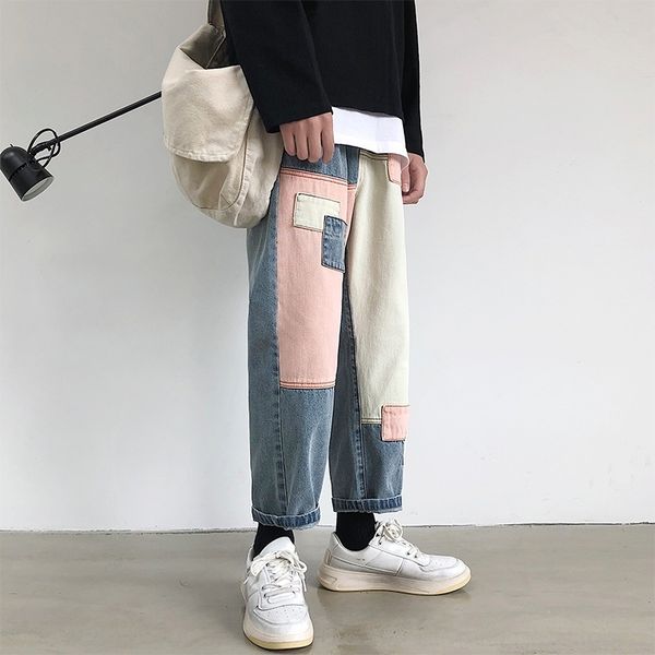 fcv6t patch color leg jeans straight pants men's trend personalized 9 points jeans m4dke leg tube wide matching pants pantswide, Blue
fcv6t patch color leg jeans straight pants men's trend personalized 9 points jeans m4dke leg tube wide matching pants pantswide, Blue