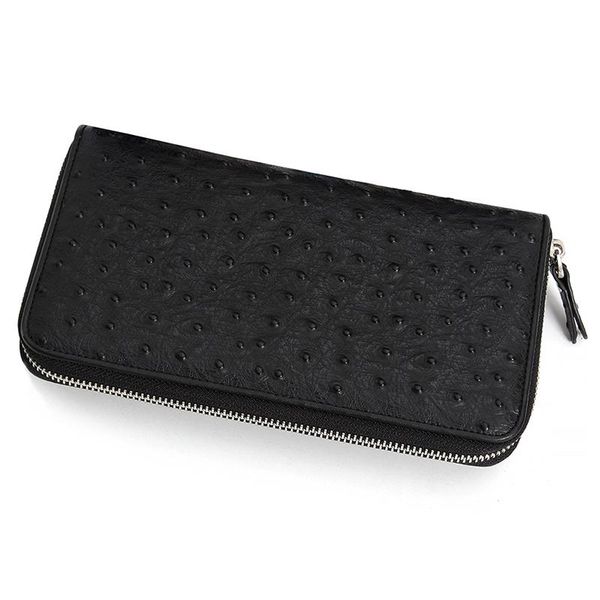classical black wallet ostrich cow leather women's long clutch wallet genuine leather male large card holders purse, White
classical black wallet ostrich cow leather women's long clutch wallet genuine leather male large card holders purse, White