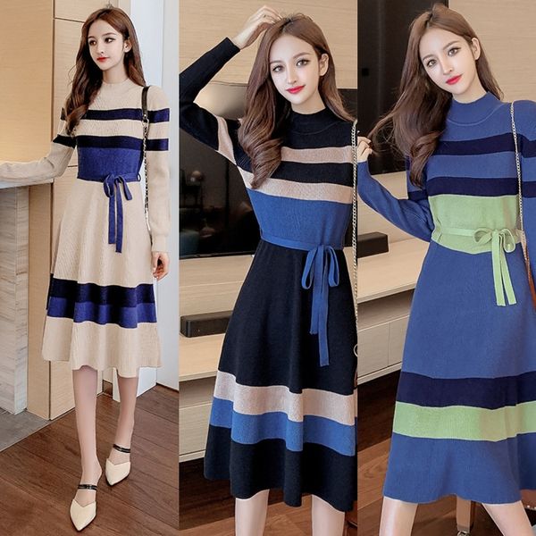 tkvq9 2020 dresssweater dress contrast winter new knitted color autumn korean women's sweater style mid long knee length versatile bott, Black;gray
tkvq9 2020 dresssweater dress contrast winter new knitted color autumn korean women's sweater style mid long knee length versatile bott, Black;gray
