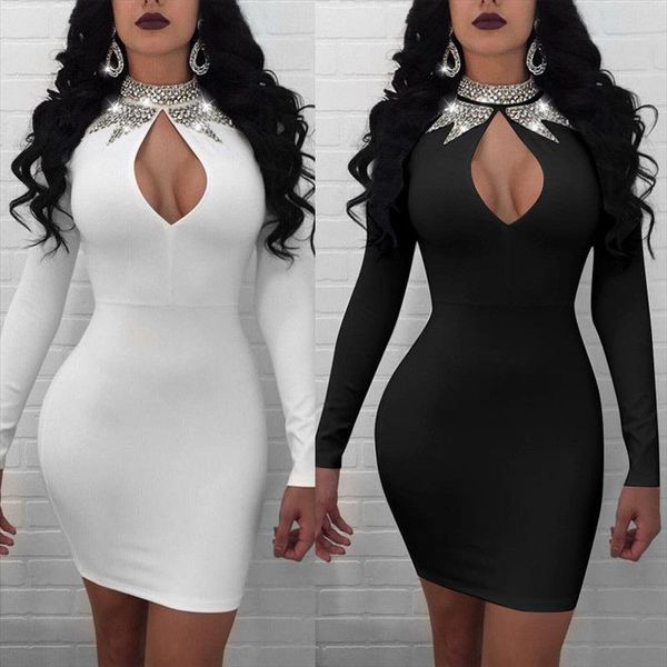women deep turtleneck squined bandage long sleeve bodycon evening party mini pencil dress summer vestidos dresses for women, Black;gray
women deep turtleneck squined bandage long sleeve bodycon evening party mini pencil dress summer vestidos dresses for women, Black;gray