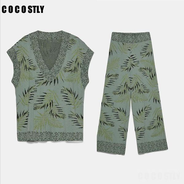 two piece dress vintage print knit 2 set women sleeveless vest +elastic wide leg pants suit loose trousers clothes for set1, White
two piece dress vintage print knit 2 set women sleeveless vest +elastic wide leg pants suit loose trousers clothes for set1, White