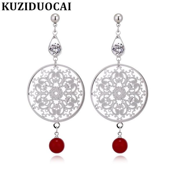 kuziduocai 2021 new fashion fine jewelry zircon pearl opal openwork carved round tassel stud earrings for women gift e-1121, Golden;silver
kuziduocai 2021 new fashion fine jewelry zircon pearl opal openwork carved round tassel stud earrings for women gift e-1121, Golden;silver
