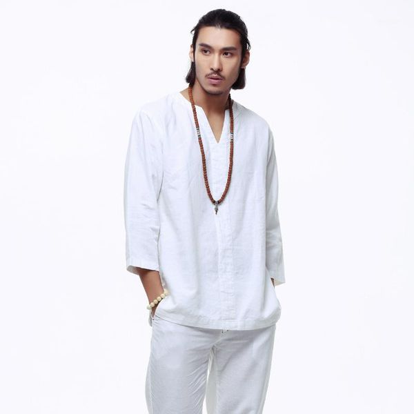 men's casual shirts mens pullover linen cotton three quarter sleeve quality china solid men ts-1511, White;black
men's casual shirts mens pullover linen cotton three quarter sleeve quality china solid men ts-1511, White;black