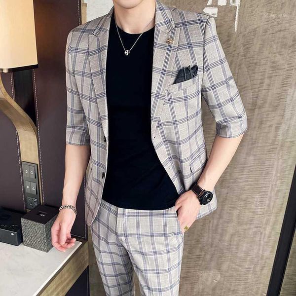 men's suits & blazers summer men plaid print 2 pcs set casual slim fit wedding suit business tuxedo groom costume mariage homme terno1, White;black
men's suits & blazers summer men plaid print 2 pcs set casual slim fit wedding suit business tuxedo groom costume mariage homme terno1, White;black