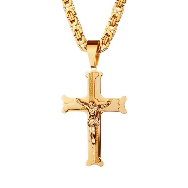 religious stainless steel big cross necklaces & pendants for women/men gold color christian fashion jewelry dropshipping, Silver
religious stainless steel big cross necklaces & pendants for women/men gold color christian fashion jewelry dropshipping, Silver