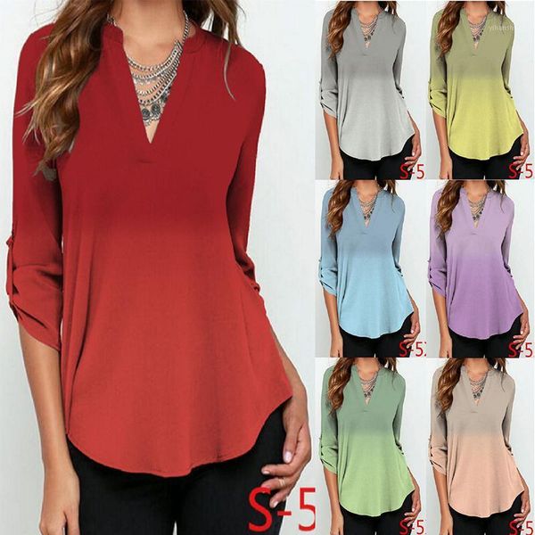 autumn women chiffon blouse 3/4 sleeve female v neck shirts casual gradient print blouses feminina camisas blusas plus size1, White
autumn women chiffon blouse 3/4 sleeve female v neck shirts casual gradient print blouses feminina camisas blusas plus size1, White