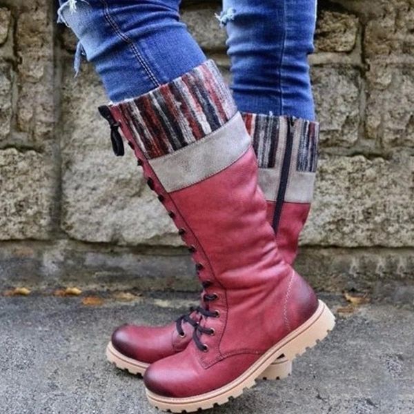 lucyever pu leather knee high platform boots women patchwork knit low heel warm boots woman plus size lace up vintage shoes 2020 #5d1k, Black
lucyever pu leather knee high platform boots women patchwork knit low heel warm boots woman plus size lace up vintage shoes 2020 #5d1k, Black