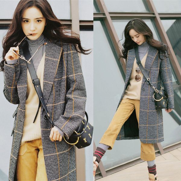 casual long wool blend ladies loose women's jacket plaid single breasted korean womens fashion coat, Black
casual long wool blend ladies loose women's jacket plaid single breasted korean womens fashion coat, Black