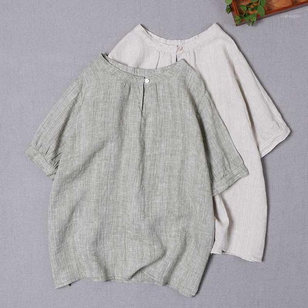 2020 new summer women japan style mori girl linen o-neck short sleeve shirt loose pullover women1, White
2020 new summer women japan style mori girl linen o-neck short sleeve shirt loose pullover women1, White