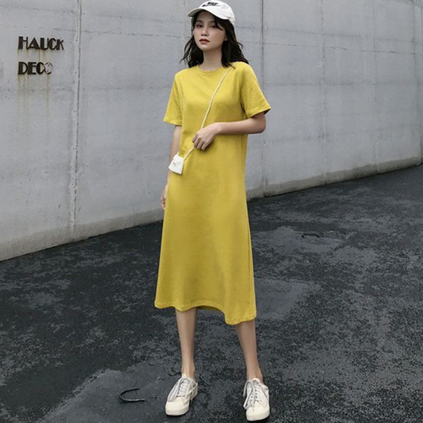 new manner of cotton 2021 summer style short korean sleeve loose and thin female dress tyjtjy kyl1, Black;gray