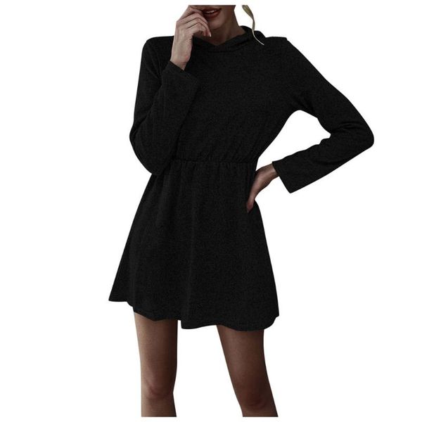 women's clothing women dress fashio round neck long sleeve clothes 2020 hooded waist knitted women dress solid color mini, Black;gray
women's clothing women dress fashio round neck long sleeve clothes 2020 hooded waist knitted women dress solid color mini, Black;gray