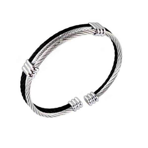 new style 316l stainless steel black silver color wire cable chain mens womens bracelet bangle high quality
new style 316l stainless steel black silver color wire cable chain mens womens bracelet bangle high quality