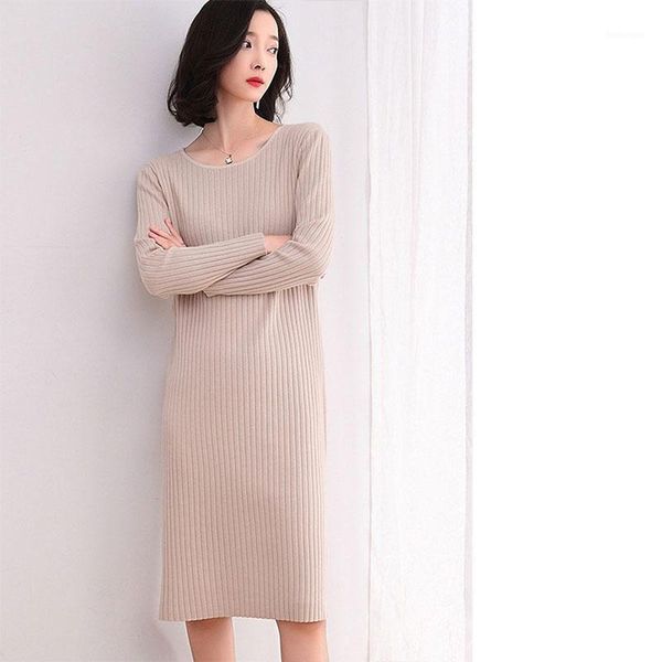 women fashion straight sweater dress with female casual loose knit dress full neck medium length base sweater1, Black;gray
women fashion straight sweater dress with female casual loose knit dress full neck medium length base sweater1, Black;gray