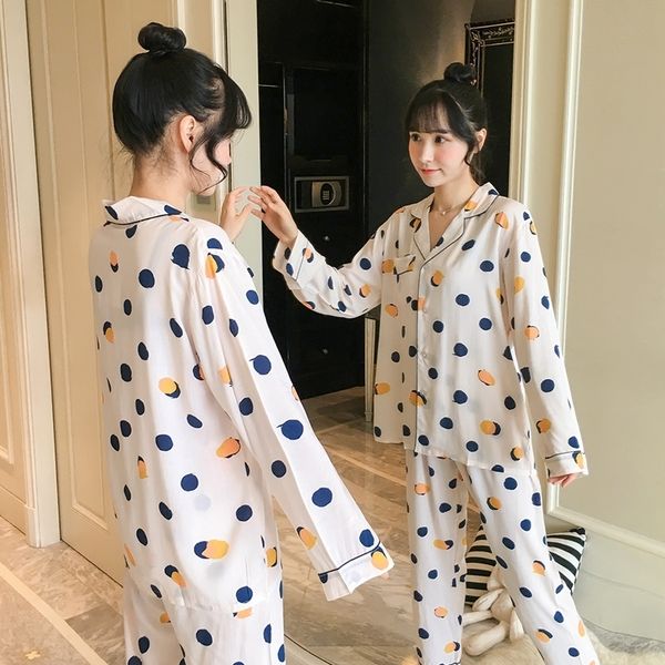 long sleeve cotton printed pajamas for women summer thin home clothes 2 piece set sleepwear plus size loose female homewear suit 201102, Black;red
long sleeve cotton printed pajamas for women summer thin home clothes 2 piece set sleepwear plus size loose female homewear suit 201102, Black;red