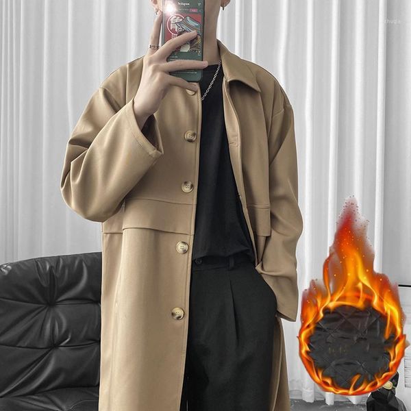 2020 autumn winter men's blends overcoat men long jackets male overknee windbreaker loose trench coat -5xl1, Tan;black
2020 autumn winter men's blends overcoat men long jackets male overknee windbreaker loose trench coat -5xl1, Tan;black