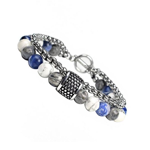 eif dock double layers mixed beaded bracelet for men natural map stone stainless steel wheat chain charm dropshipping jlltkz, Black
eif dock double layers mixed beaded bracelet for men natural map stone stainless steel wheat chain charm dropshipping jlltkz, Black