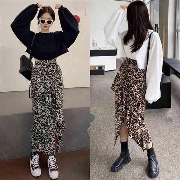 skirts korean chic vintage high waist irregular leopard print skirt women casual mid length faldas mujer moda spring summer, Black
skirts korean chic vintage high waist irregular leopard print skirt women casual mid length faldas mujer moda spring summer, Black