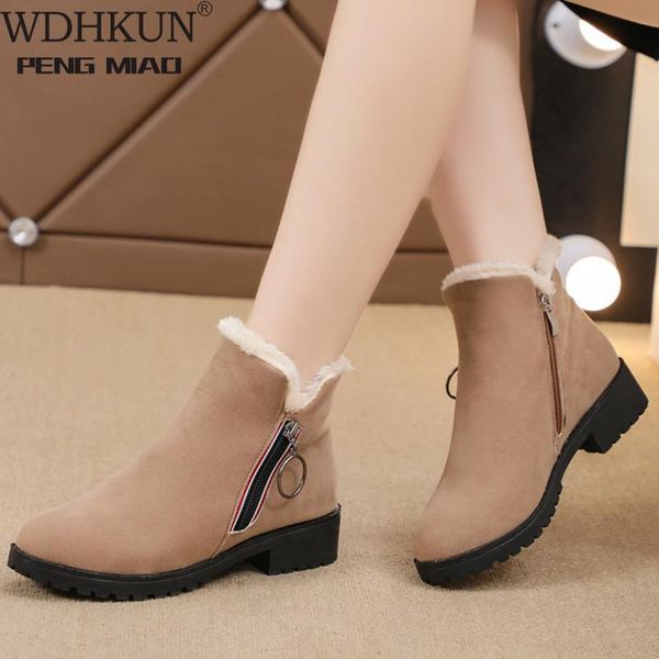 2021 new female fashion slip on low heel sewing flock platform ankle boots women's casual comfortable style black/brown shoes
2021 new female fashion slip on low heel sewing flock platform ankle boots women's casual comfortable style black/brown shoes