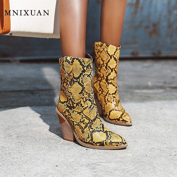 boots mnixuan western cowboy women shoes snake print 2021 pointed toe super high heels wedge yellow, Black
boots mnixuan western cowboy women shoes snake print 2021 pointed toe super high heels wedge yellow, Black