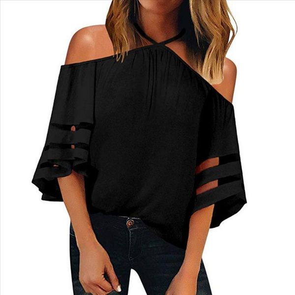 2021 womens fashion women off shoulder mesh panel blouse 3 4 bell sleeve loose shirt party gift spring summer lr1, White
2021 womens fashion women off shoulder mesh panel blouse 3 4 bell sleeve loose shirt party gift spring summer lr1, White