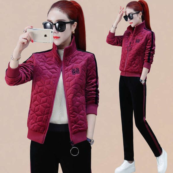 sportswear suit women's winter 2020 new korean fashion cardigan plush thickened two piece leisure sweater with cotton8uy, Gray
sportswear suit women's winter 2020 new korean fashion cardigan plush thickened two piece leisure sweater with cotton8uy, Gray