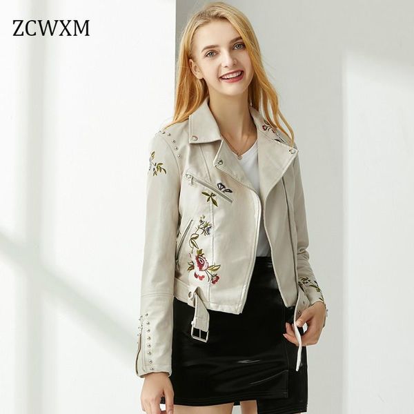 women's leather & faux zcwxm women pu jacket with belt floral print embroidery turn-down collar soft motorcycle coat casual outerwear, Black
women's leather & faux zcwxm women pu jacket with belt floral print embroidery turn-down collar soft motorcycle coat casual outerwear, Black