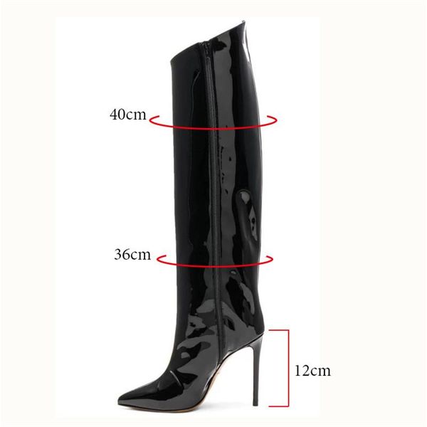 boots 12cm slim heel women knee high patent leather runway pointed toe solid color clubwear party night club shoes woman black
boots 12cm slim heel women knee high patent leather runway pointed toe solid color clubwear party night club shoes woman black