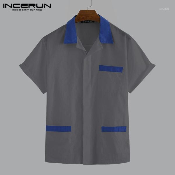 2020 fashion men shirt short sleeve breathable lapel casual blouse summer streetwear pockets mens work uniform plus size incerun1, White;black
2020 fashion men shirt short sleeve breathable lapel casual blouse summer streetwear pockets mens work uniform plus size incerun1, White;black