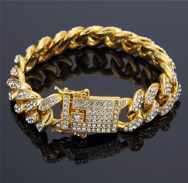 men's bracelet gold miami curb cuban link chain bracelets for men iced out hip hop jewelry dropshipping, Black
men's bracelet gold miami curb cuban link chain bracelets for men iced out hip hop jewelry dropshipping, Black