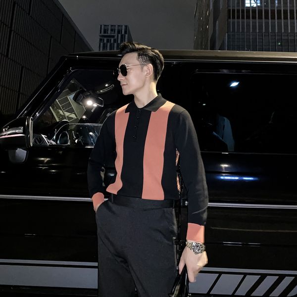 daio ethan design autumn winter striped sweater casual lapel knit polo bottom
daio ethan design autumn winter striped sweater casual lapel knit polo bottom