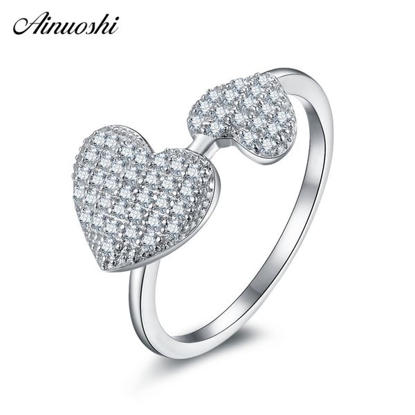 ainuoshi 925 sterling silver wedding bridal rings engagement anniversary lady double heart rings party silver lover jewelry gift y200106, Slivery;golden
ainuoshi 925 sterling silver wedding bridal rings engagement anniversary lady double heart rings party silver lover jewelry gift y200106, Slivery;golden