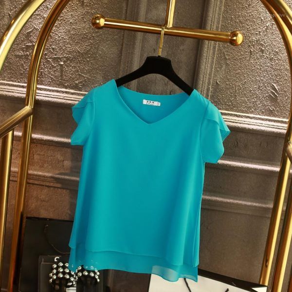 fashion brand short sleeve women's blouse summer new chiffon shirt sheer v-neck casual blouse plus size 6xl loose female 1, White
fashion brand short sleeve women's blouse summer new chiffon shirt sheer v-neck casual blouse plus size 6xl loose female 1, White