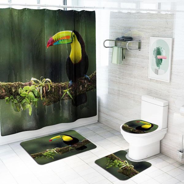 3d shower curtains colorful parrot woodpecker pattern bath rug sets toilet cover bath mat set bathroom with hooks
3d shower curtains colorful parrot woodpecker pattern bath rug sets toilet cover bath mat set bathroom with hooks