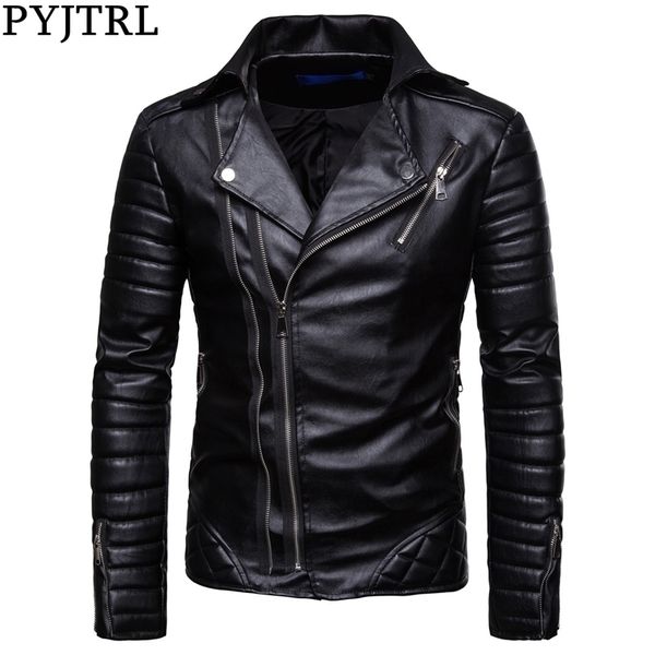 pyjtrl men's autumn winter motorcycle pu faux leather jackets fashion casual zipper decorative windproof coat bomber outwear 201223, Black
pyjtrl men's autumn winter motorcycle pu faux leather jackets fashion casual zipper decorative windproof coat bomber outwear 201223, Black