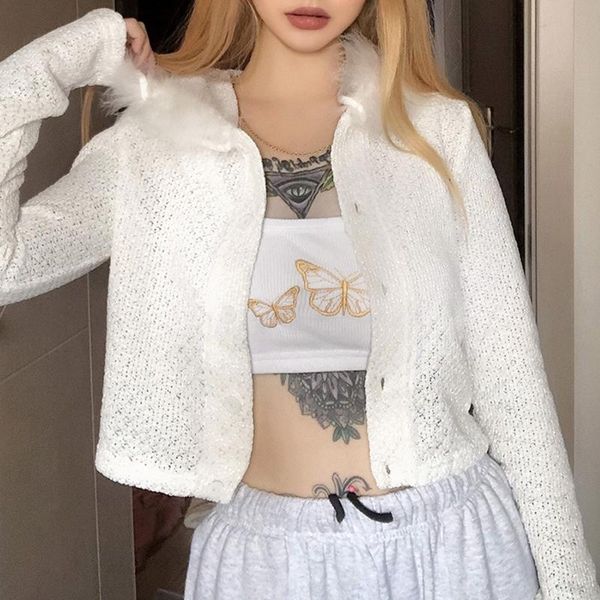 women's jackets women long sleeve hoodie cardigan fluffy plush patchwork pompom drawstring sweater coat slim white knitwear crop top, Black;brown
women's jackets women long sleeve hoodie cardigan fluffy plush patchwork pompom drawstring sweater coat slim white knitwear crop top, Black;brown