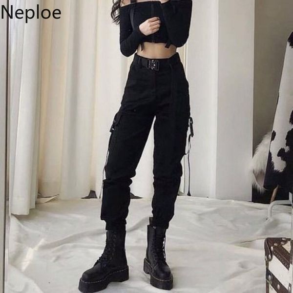 neploe streetwear cargo pants women casual black high waist dancing trousers korean ankle-length harem pants with belt 54593 201109, Black;white
neploe streetwear cargo pants women casual black high waist dancing trousers korean ankle-length harem pants with belt 54593 201109, Black;white