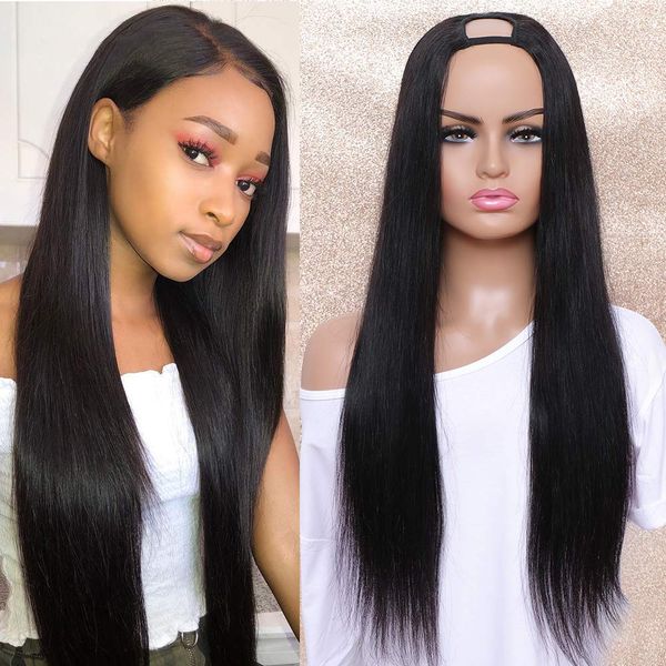 10a straight u part human hair wig for black women, brazilian remy human hair glueless 2x4 u shape clip in half wig natural color (24inch), Black;brown
10a straight u part human hair wig for black women, brazilian remy human hair glueless 2x4 u shape clip in half wig natural color (24inch), Black;brown