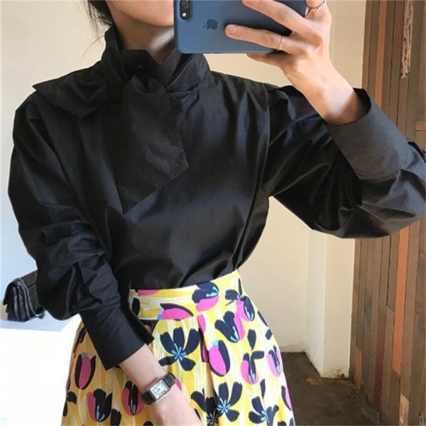 2021 new fancy of women long sleeves solid shirts bow neck hollow sleeve back blouse korean style spring autumn c8zm, White
2021 new fancy of women long sleeves solid shirts bow neck hollow sleeve back blouse korean style spring autumn c8zm, White