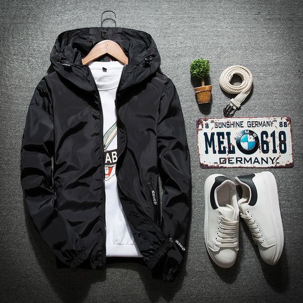 spring and autumn bomber hooded jacket men's casual fit solid color windbreaker outer zipper thin coat kg-68, Black;brown
spring and autumn bomber hooded jacket men's casual fit solid color windbreaker outer zipper thin coat kg-68, Black;brown