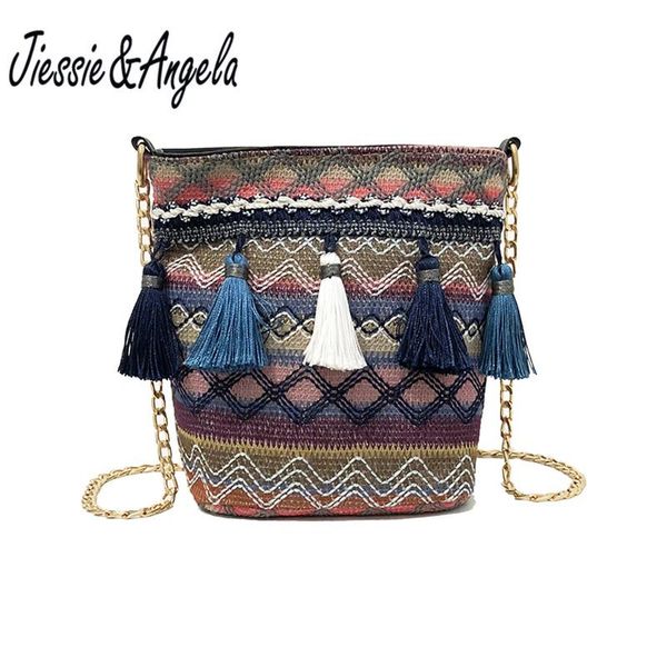 jiessie&angela bohemian women bag female chain shoulder bags knitting national crossbody bags fringe tassel women messenger
jiessie&angela bohemian women bag female chain shoulder bags knitting national crossbody bags fringe tassel women messenger