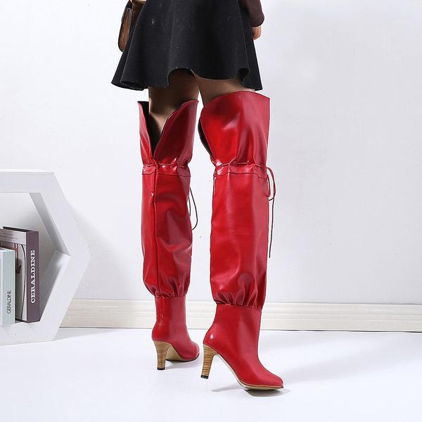 2020 new winter women's boots fashion lace-up long tube boots comfortable round toe high-heeled pu over-the-knee women's1, Black
2020 new winter women's boots fashion lace-up long tube boots comfortable round toe high-heeled pu over-the-knee women's1, Black