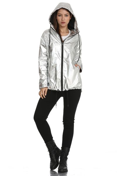 new gold red rose red silver women's metallic loose hooded cool girl sweater waterproof women's jacket outfit casual daily wear, Black;brown
new gold red rose red silver women's metallic loose hooded cool girl sweater waterproof women's jacket outfit casual daily wear, Black;brown