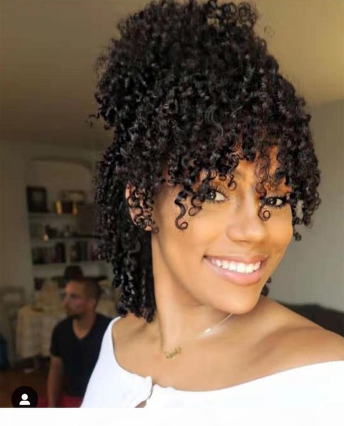kinky curly drawstring ponytail human hair extension with bang clip in elastic band human hair ponytail hairpiece, Black
kinky curly drawstring ponytail human hair extension with bang clip in elastic band human hair ponytail hairpiece, Black