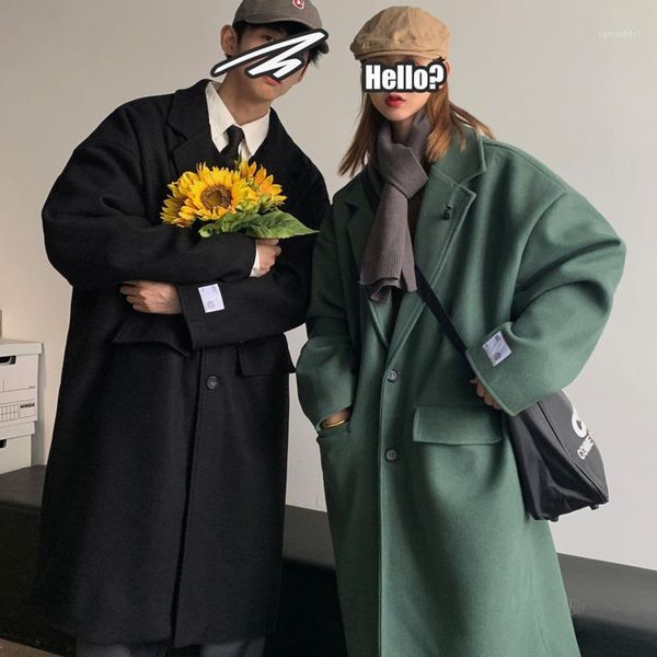 men's trench coats men's coat 2021 autumn winter slim lovers thicken medium and long loose leisure personality youth wear1, Tan;black
men's trench coats men's coat 2021 autumn winter slim lovers thicken medium and long loose leisure personality youth wear1, Tan;black