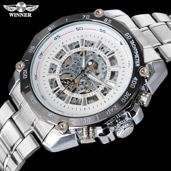 wristwatches winner fashion casual mechanical watches men skeleton dials silver stainless steel band reloj hombre, Slivery;brown
wristwatches winner fashion casual mechanical watches men skeleton dials silver stainless steel band reloj hombre, Slivery;brown