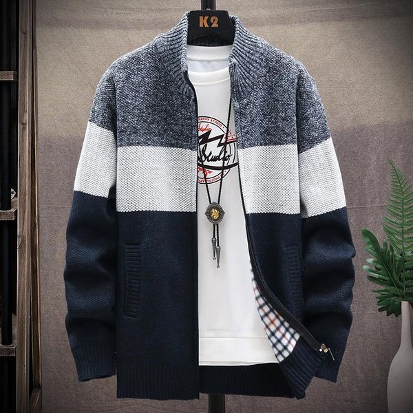 men's sweaters 2021 slim sweater men spring cardigan mens streetwear thick warm coat knitted patchwork jumper clothing, White;black
men's sweaters 2021 slim sweater men spring cardigan mens streetwear thick warm coat knitted patchwork jumper clothing, White;black