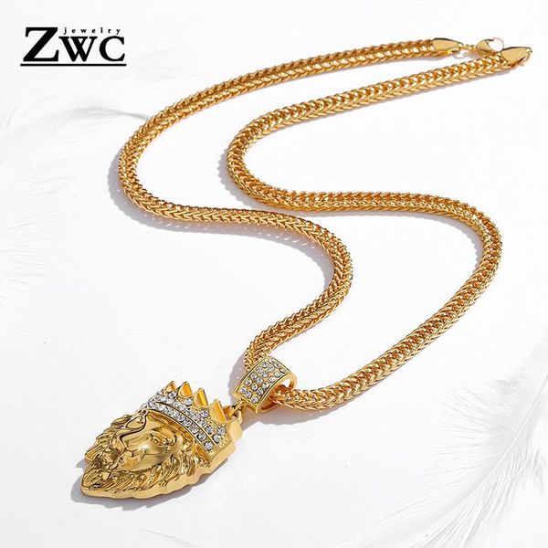 pendant necklaces zwc charm fashion crown lion necklace for women men wedding party upscale romantic crystal inlay jewelry, Silver
pendant necklaces zwc charm fashion crown lion necklace for women men wedding party upscale romantic crystal inlay jewelry, Silver