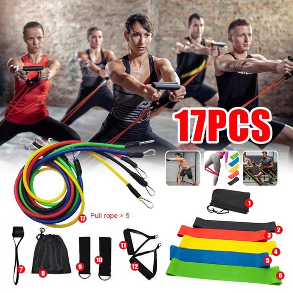 resistance bands 17 pcs set 100lb multi-function sports rally yoga rope fitness training belt elastic carabiner device
resistance bands 17 pcs set 100lb multi-function sports rally yoga rope fitness training belt elastic carabiner device
